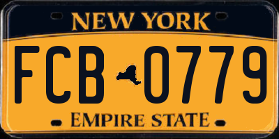 NY license plate FCB0779