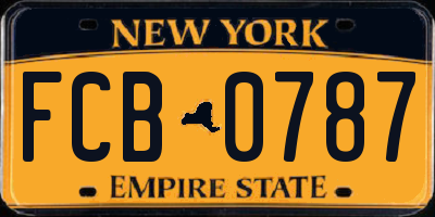 NY license plate FCB0787