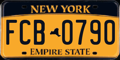 NY license plate FCB0790