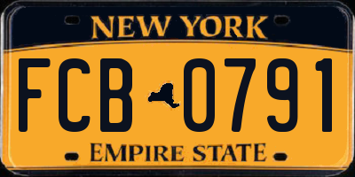 NY license plate FCB0791