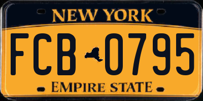 NY license plate FCB0795