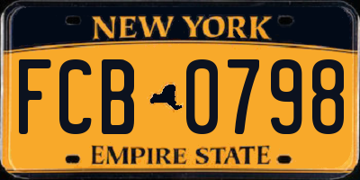 NY license plate FCB0798