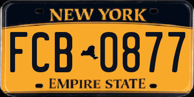 NY license plate FCB0877