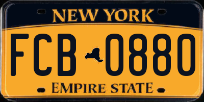 NY license plate FCB0880