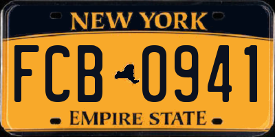 NY license plate FCB0941