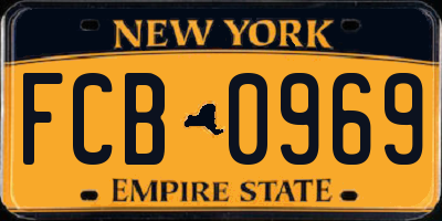 NY license plate FCB0969