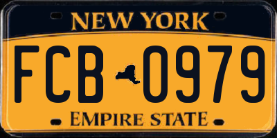NY license plate FCB0979