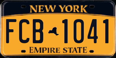 NY license plate FCB1041