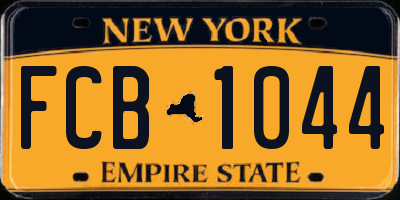 NY license plate FCB1044