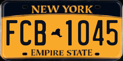 NY license plate FCB1045