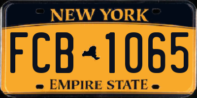 NY license plate FCB1065