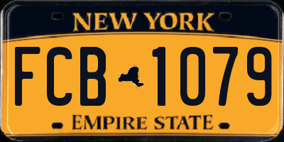 NY license plate FCB1079