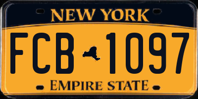 NY license plate FCB1097