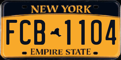 NY license plate FCB1104