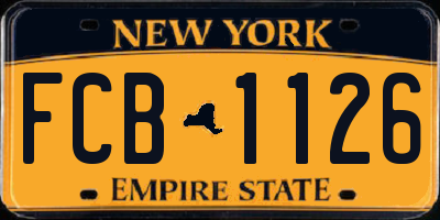 NY license plate FCB1126