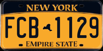 NY license plate FCB1129