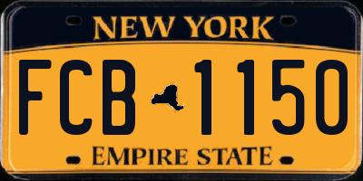 NY license plate FCB1150