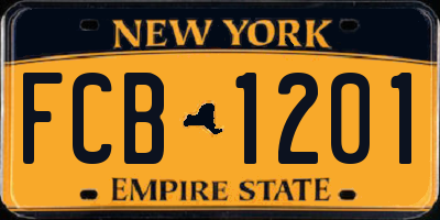 NY license plate FCB1201