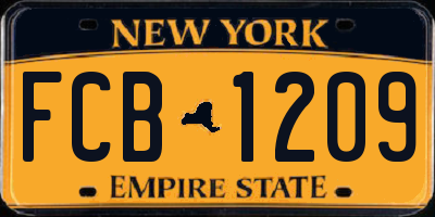 NY license plate FCB1209