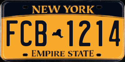 NY license plate FCB1214