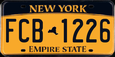 NY license plate FCB1226