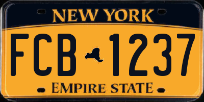 NY license plate FCB1237