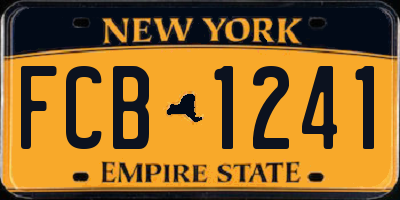 NY license plate FCB1241