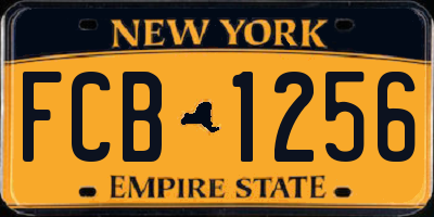 NY license plate FCB1256