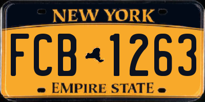 NY license plate FCB1263