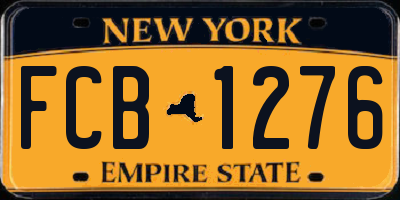 NY license plate FCB1276