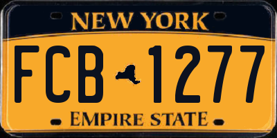 NY license plate FCB1277