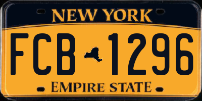 NY license plate FCB1296