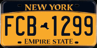 NY license plate FCB1299