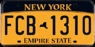 NY license plate FCB1310