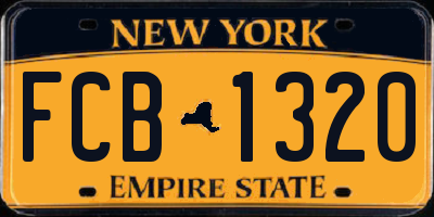 NY license plate FCB1320