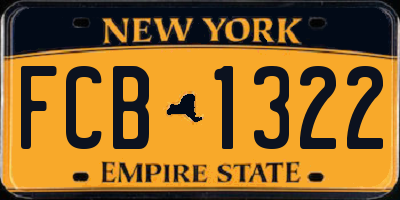 NY license plate FCB1322