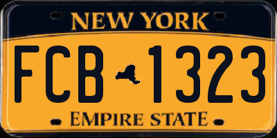 NY license plate FCB1323