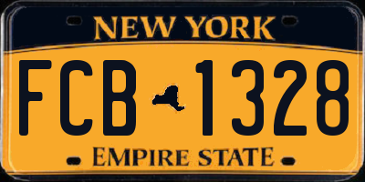 NY license plate FCB1328
