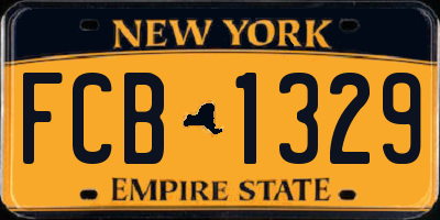NY license plate FCB1329