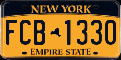NY license plate FCB1330