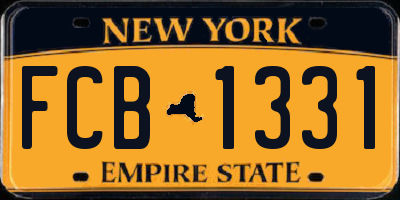 NY license plate FCB1331