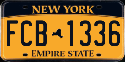 NY license plate FCB1336