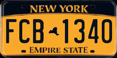 NY license plate FCB1340