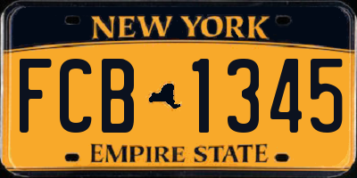 NY license plate FCB1345
