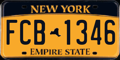 NY license plate FCB1346