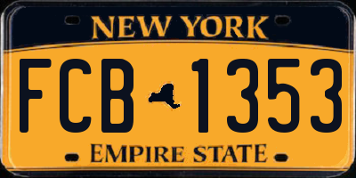NY license plate FCB1353