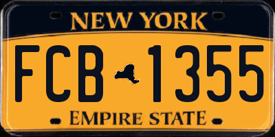 NY license plate FCB1355