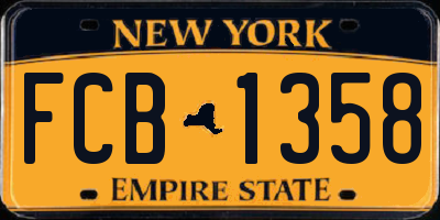 NY license plate FCB1358