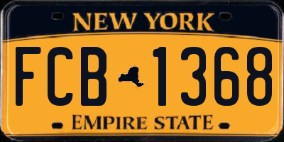 NY license plate FCB1368