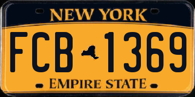 NY license plate FCB1369